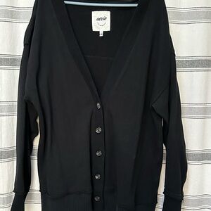Aerie Black Women's Sweatshirt cardigan
